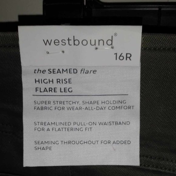 Westbound women's pants 16R  the seamed flare high rise  flare leg Green W-352 - Picture 4 of 4